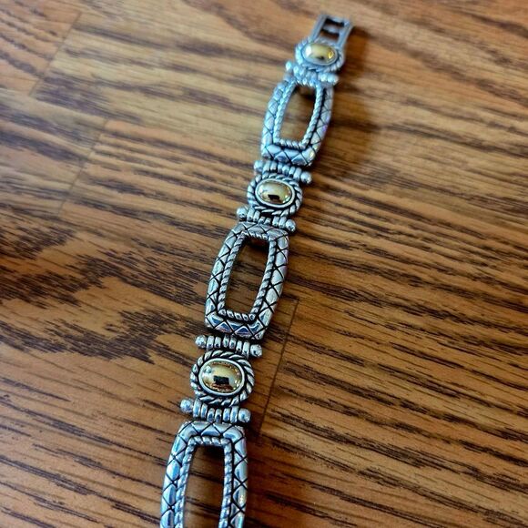 BRIGHTON "Uptown Shine" Gold And Silver Link Bracelet STATEMENT MAKING! - Picture 5 of 13